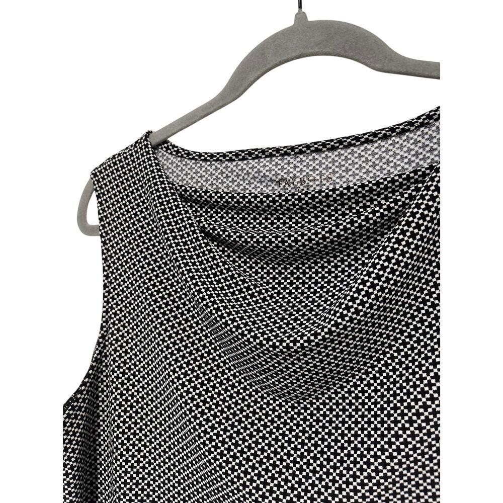 Talbots Sleeveless Black White Patterned Top M - Picture 4 of 7